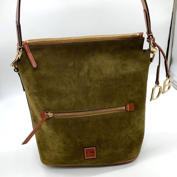 Dooney & Bourke Olive Green and Brown leather Shoulder Bag - Picture 16 of 16